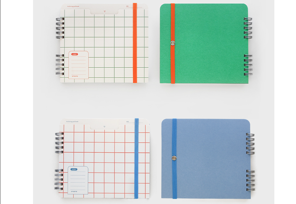 Carnet - Archiving Carré Cadrillé - Orange à carreaux