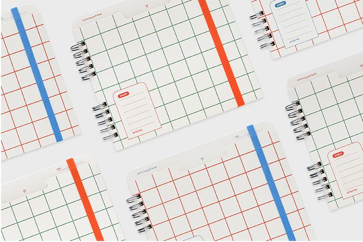 Carnet - Archiving Carré Cadrillé - Orange à carreaux