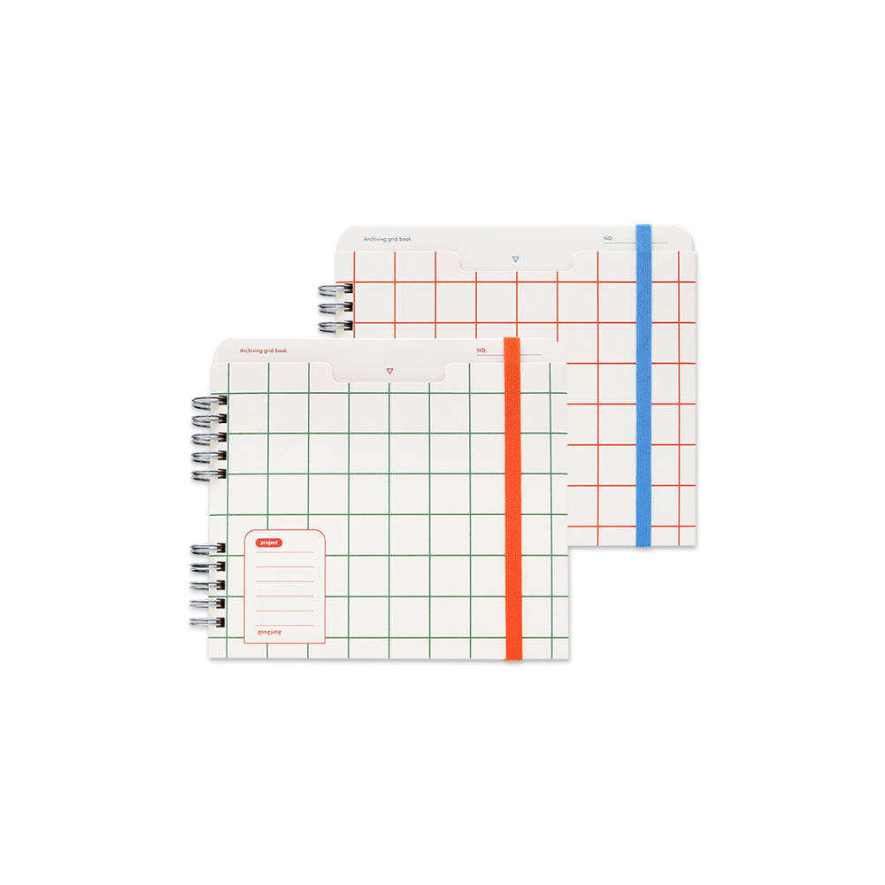 Carnet - Archiving Carré Cadrillé - Orange à carreaux