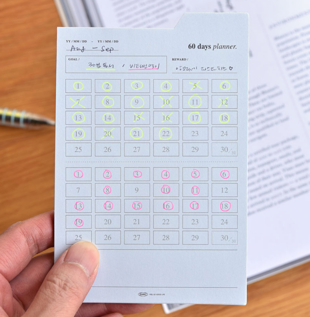 Sticky Index Planner - 60 days