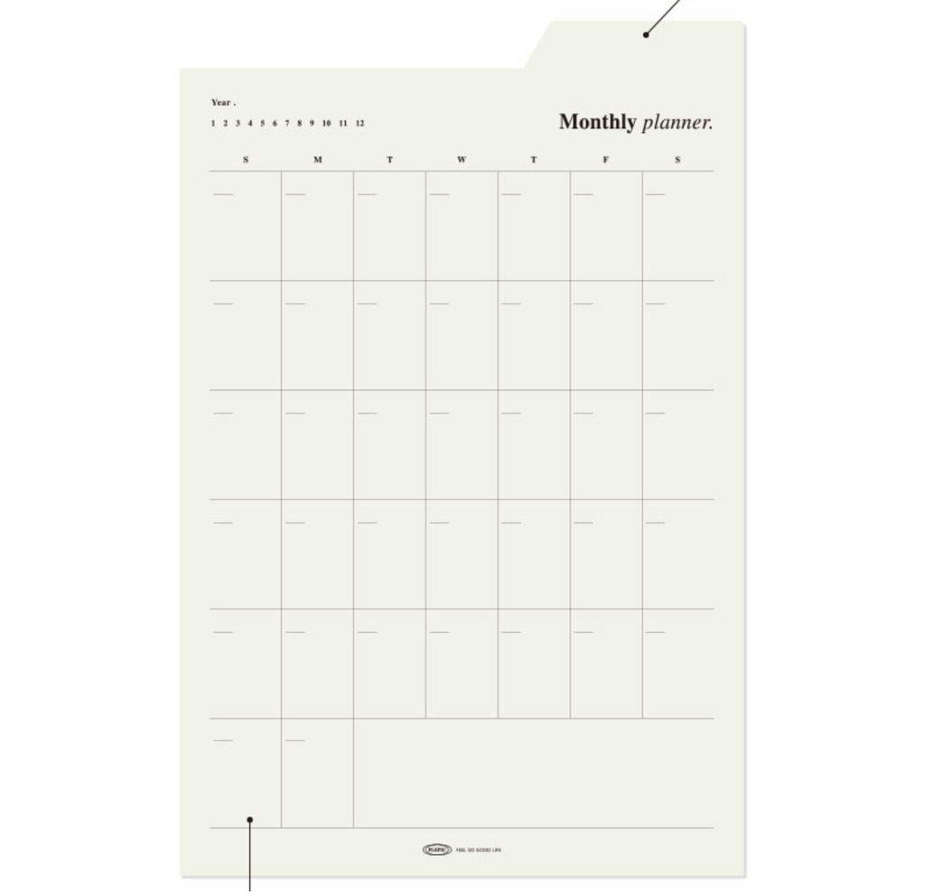 Sticky Index Planner - Monthly