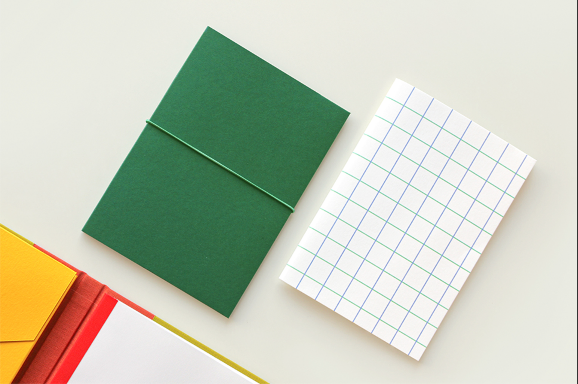 Carnet de note et sa couverture - Color file - Carreaux / Grid - Beige Nature