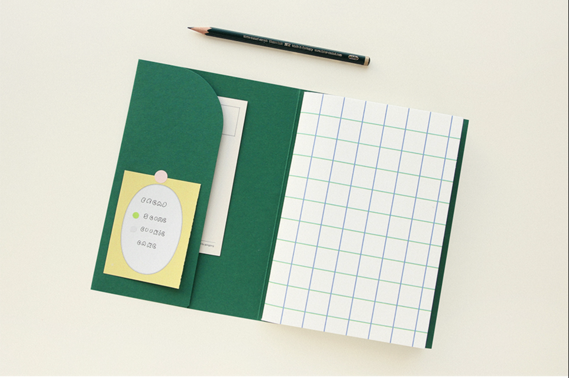 Carnet de note et sa couverture - Color file - Carreaux / Grid - Beige Nature