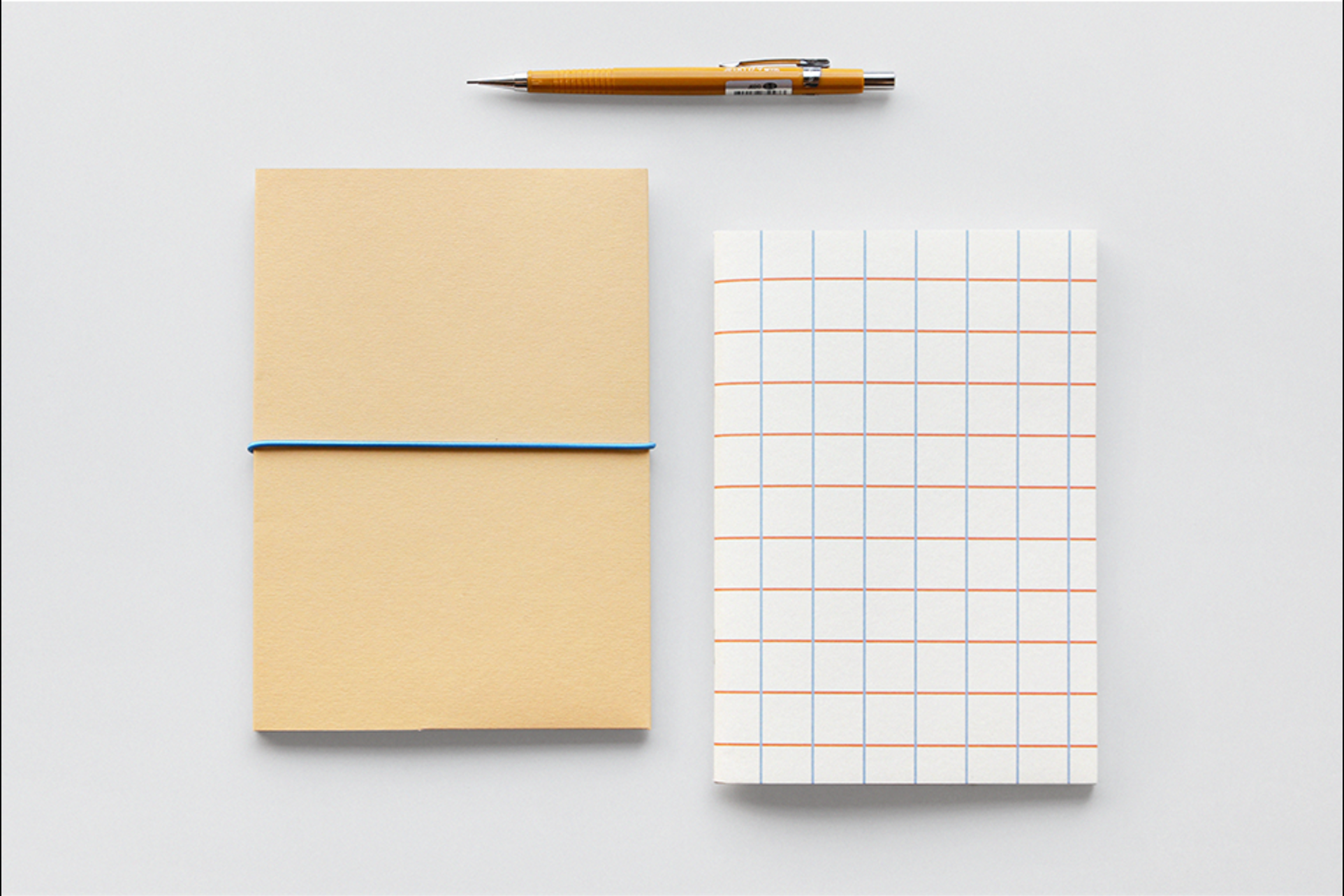 Carnet de note et sa couverture - Color file - Carreaux / Grid - Beige Nature
