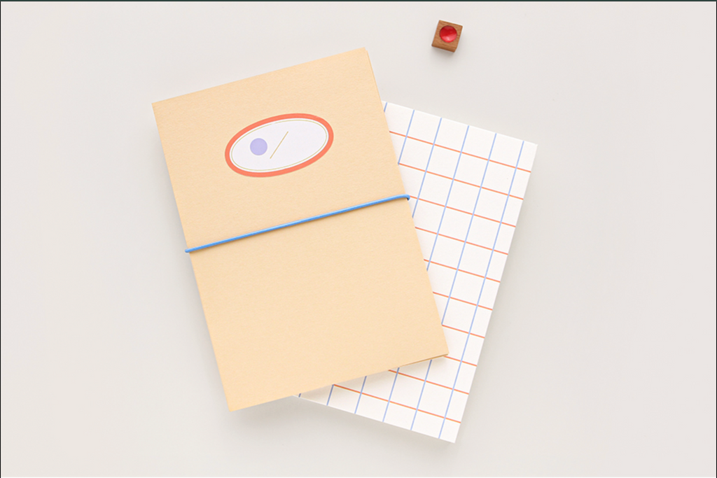 Carnet de note et sa couverture - Color file - Carreaux / Grid - Beige Nature