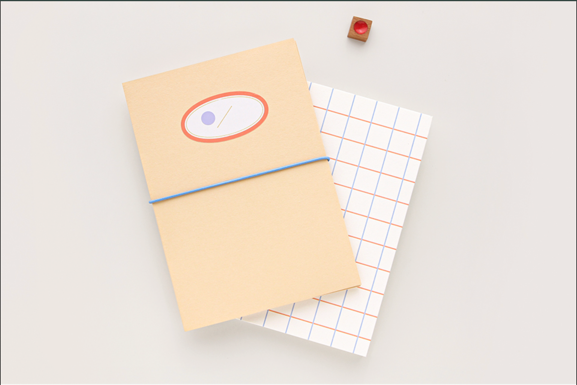 Carnet de note et sa couverture - Color file - Carreaux / Grid - Beige Nature