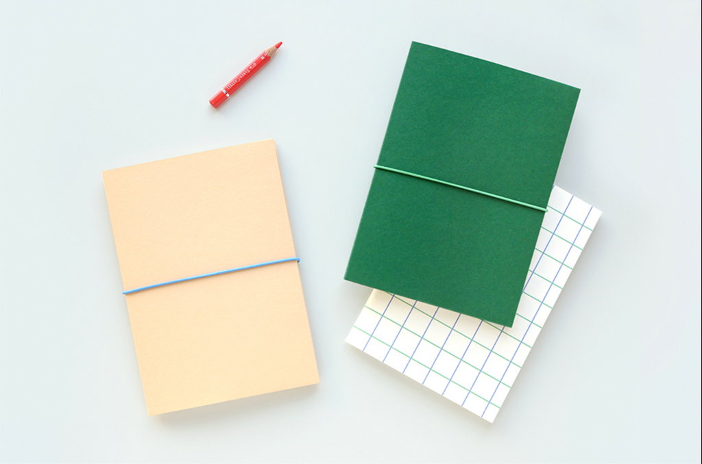 Carnet de note et sa couverture - Color file - Carreaux / Grid - Beige Nature