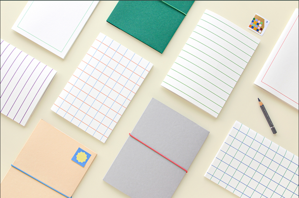 Carnet motif Carreau - Color note A5 - Carreaux / Grid - Vert
