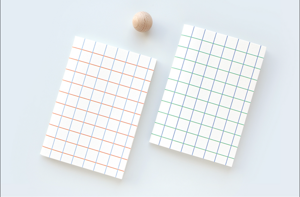 Carnet motif Carreau - Color note A5 - Carreaux / Grid - Vert