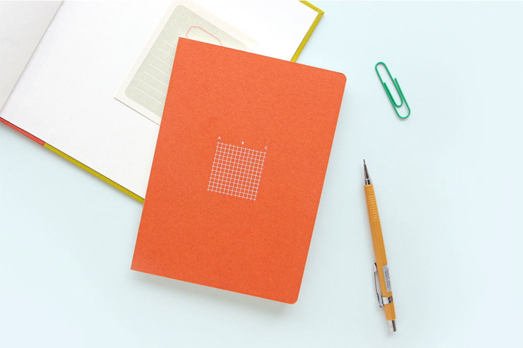 Carnet de note - Edit notebook - Carreaux / Grid - Orange