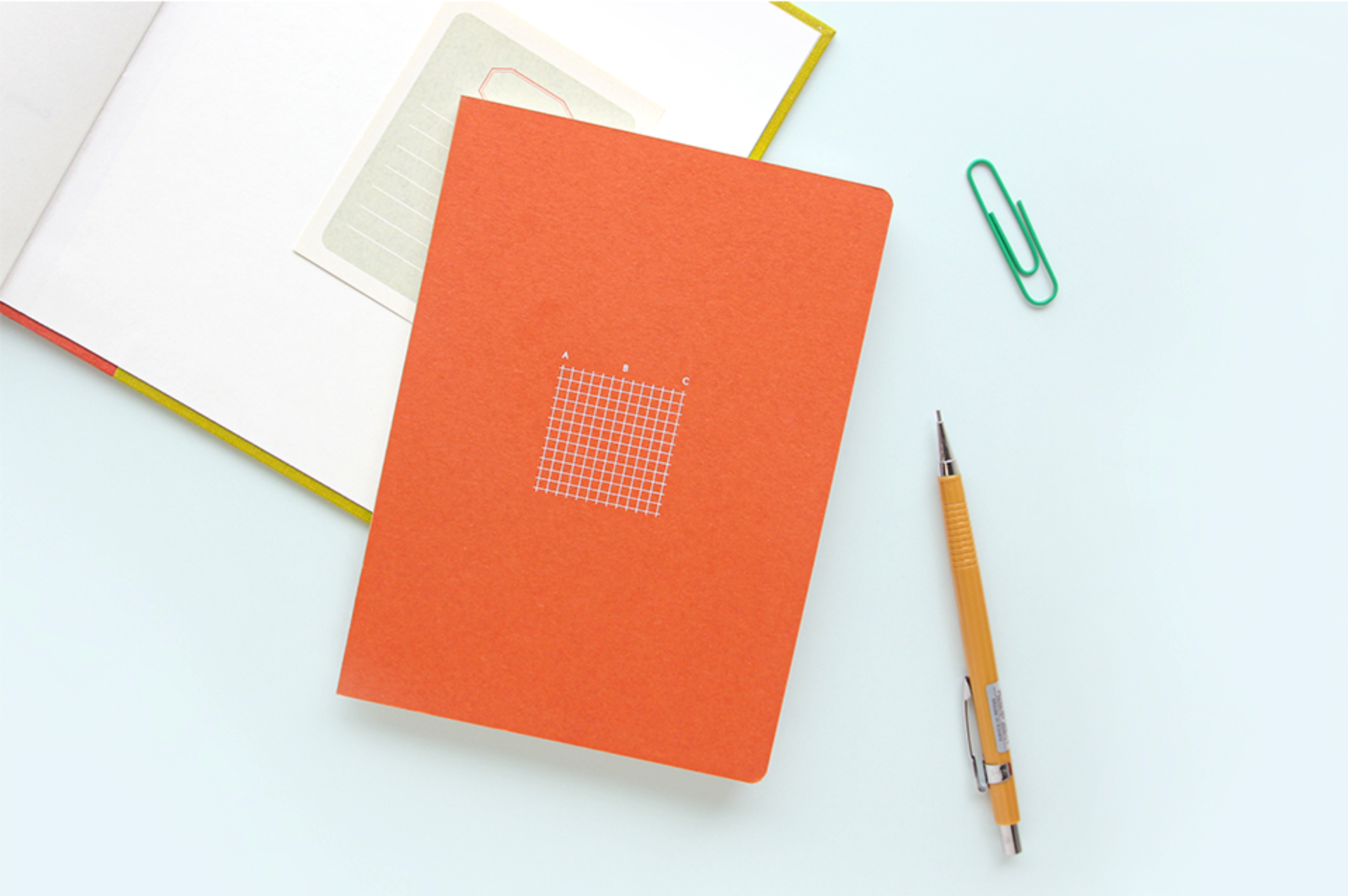 Carnet de note - Edit notebook - Carreaux / Grid - Orange