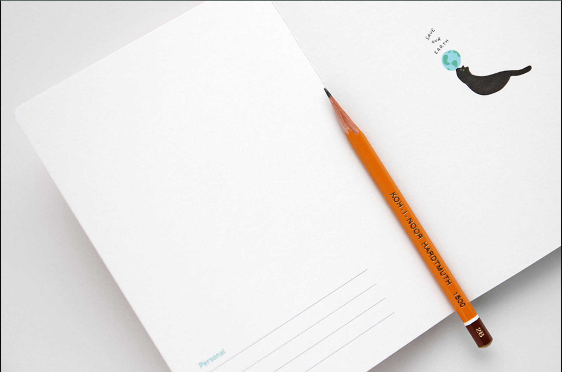 Agenda B6 - Planner 6 mois non daté - One third cat diary - Orange