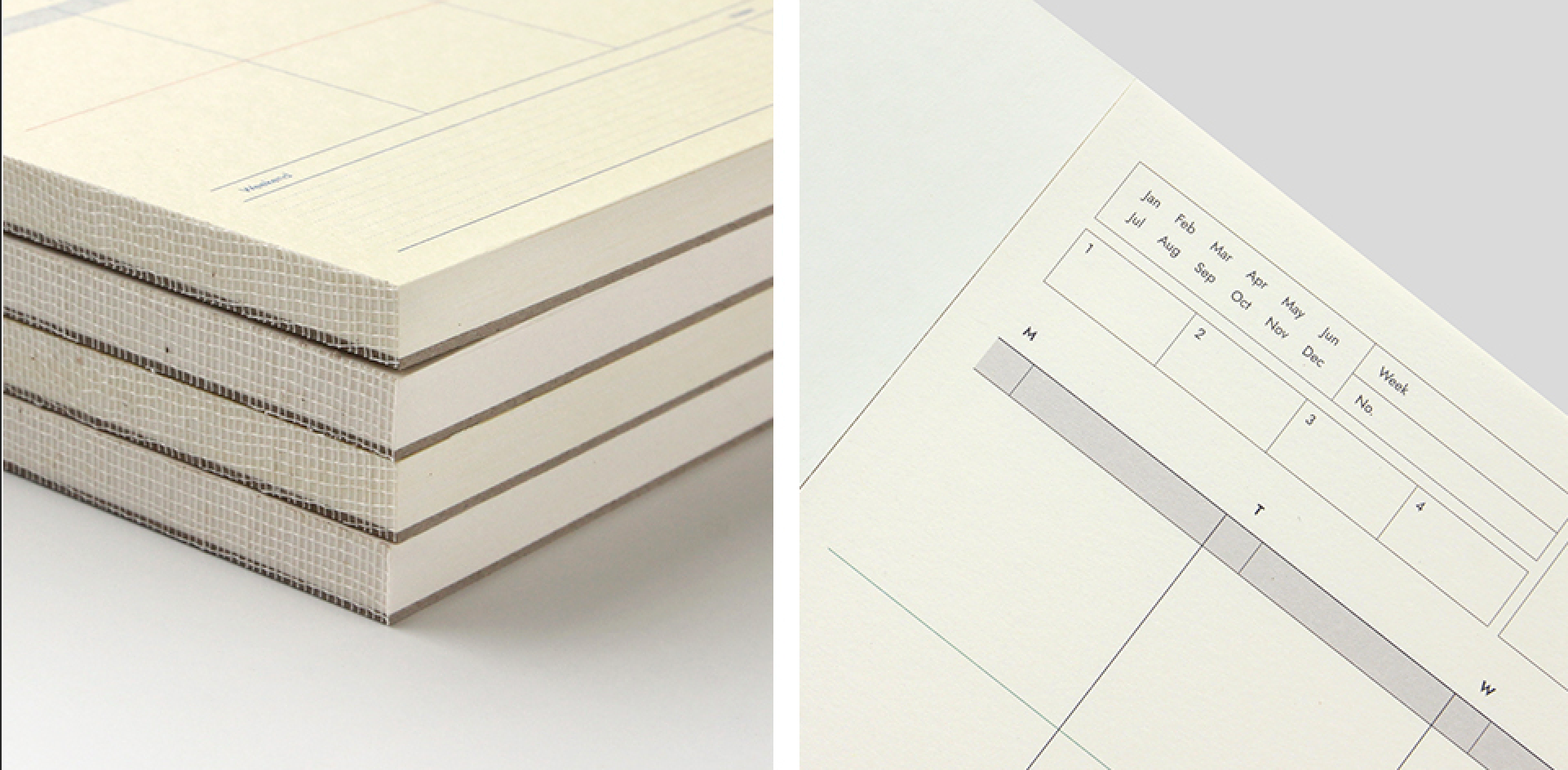 Bloc note semainier A5 - Weekly pad - Ligne bleu