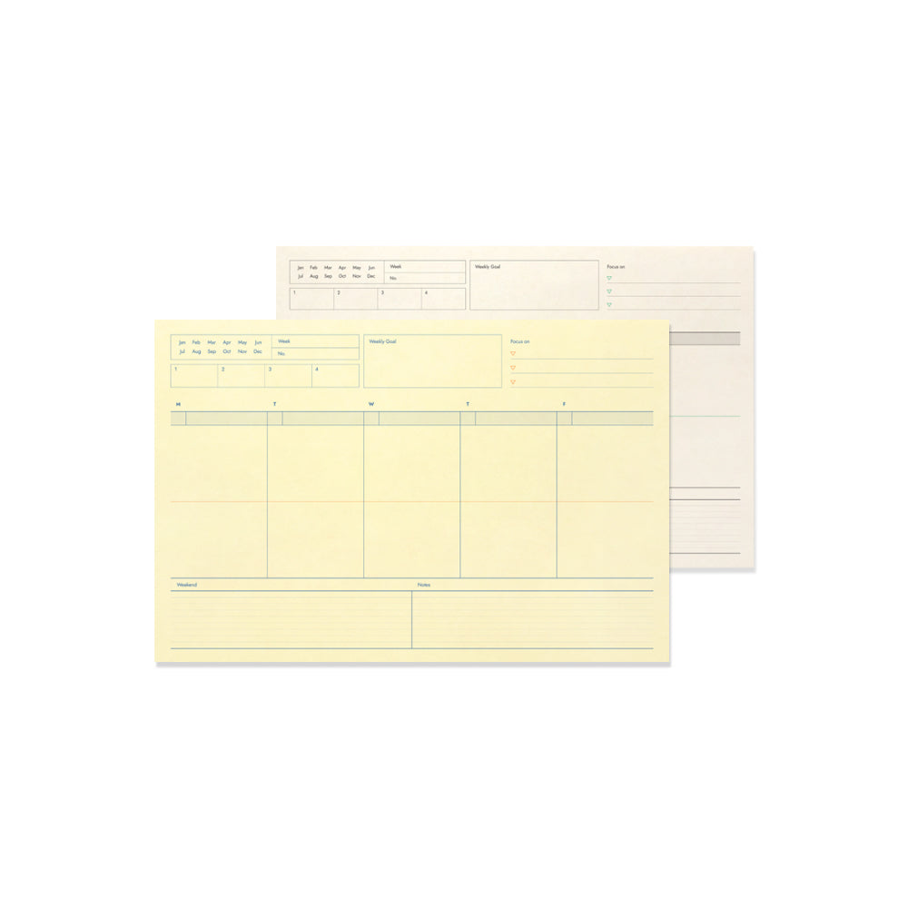 Bloc note semainier A5 - Weekly pad - Ligne bleu