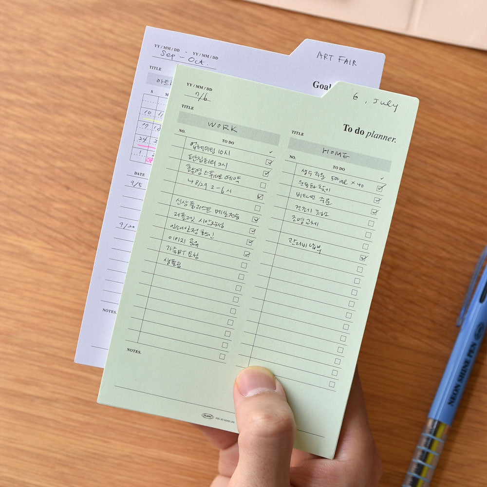 Sticky Index Planner - To do