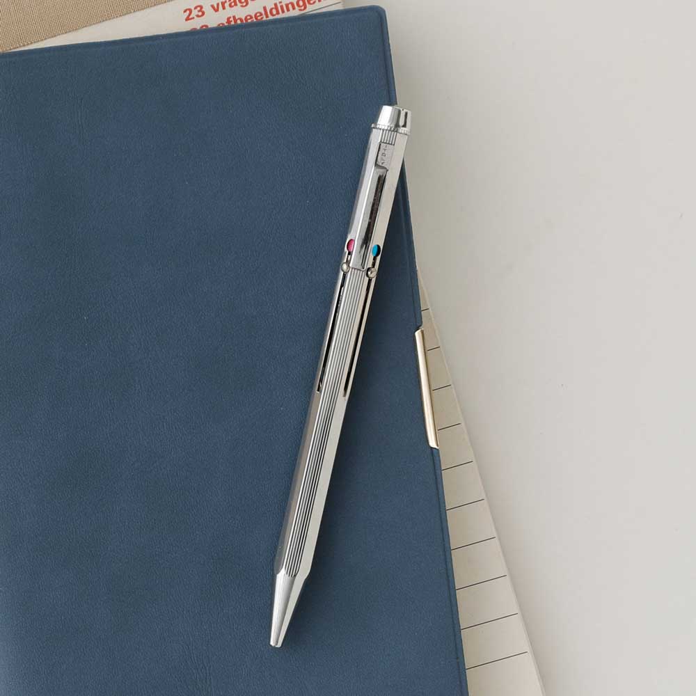 Stylo 4 couleurs - Argent